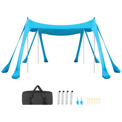 VEVOR Beach Tent Sun Shelter setup on the beach for quick shade and comfort