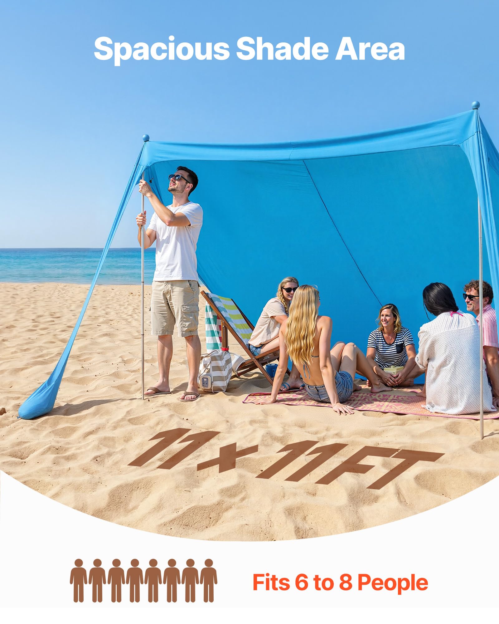 VEVOR Beach Tent with UPF50+ protection for sun days