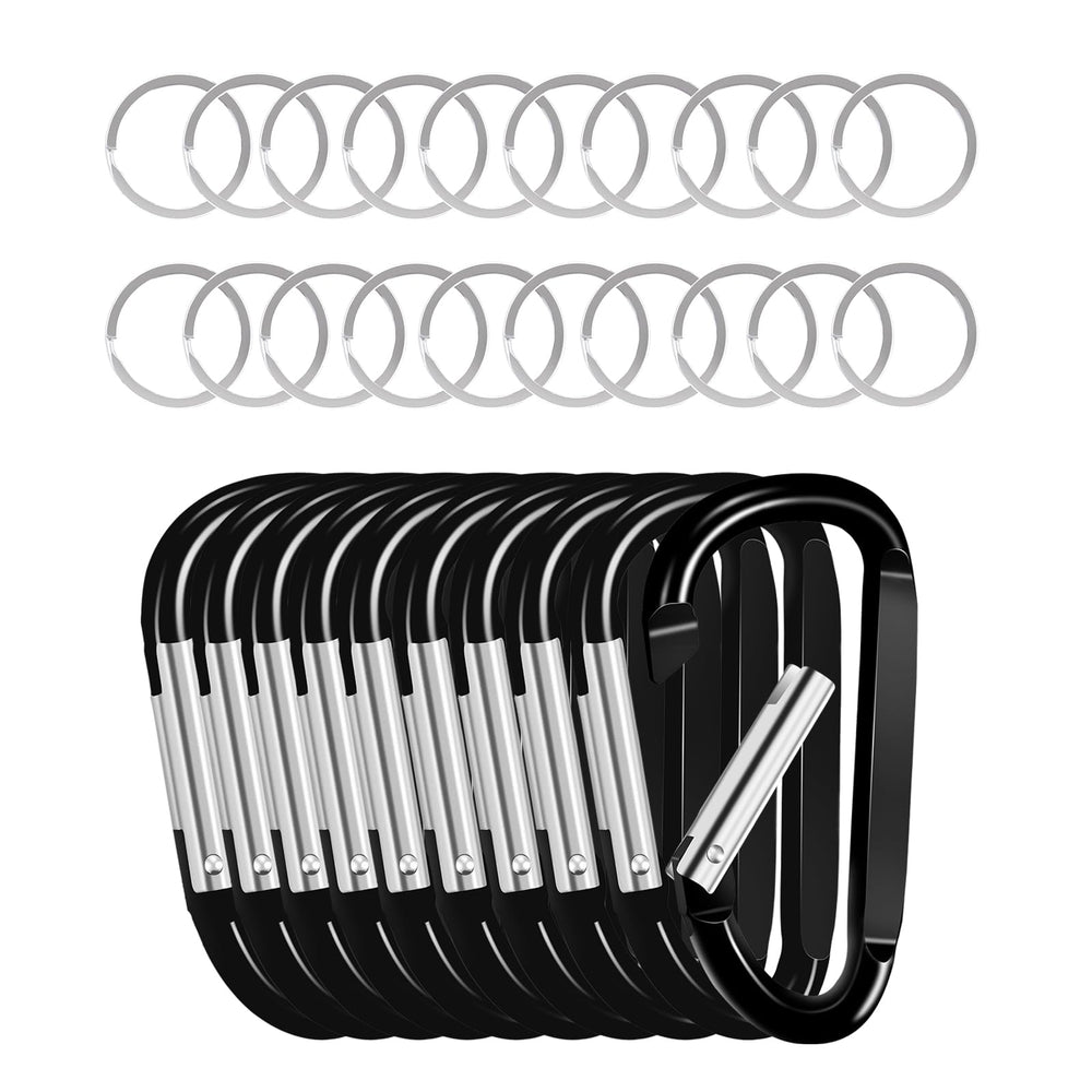 VEVOR black carabiner clip with D-ring shape for secure key attachment