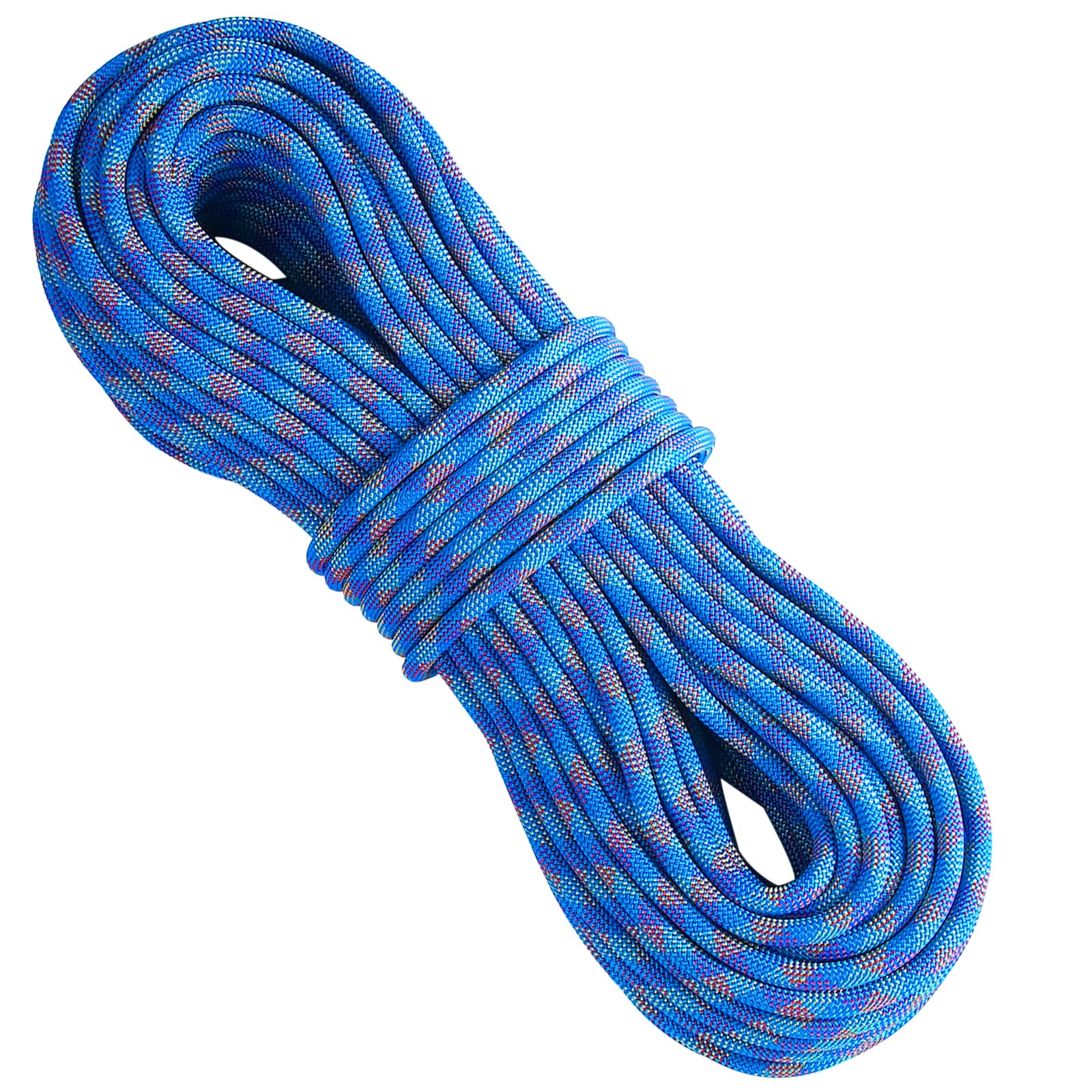 VEVOR blue climbing rope 60m shown in action for belays and climbs.