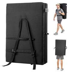 VEVOR bouldering crash pad folded with backpack straps for easy carry