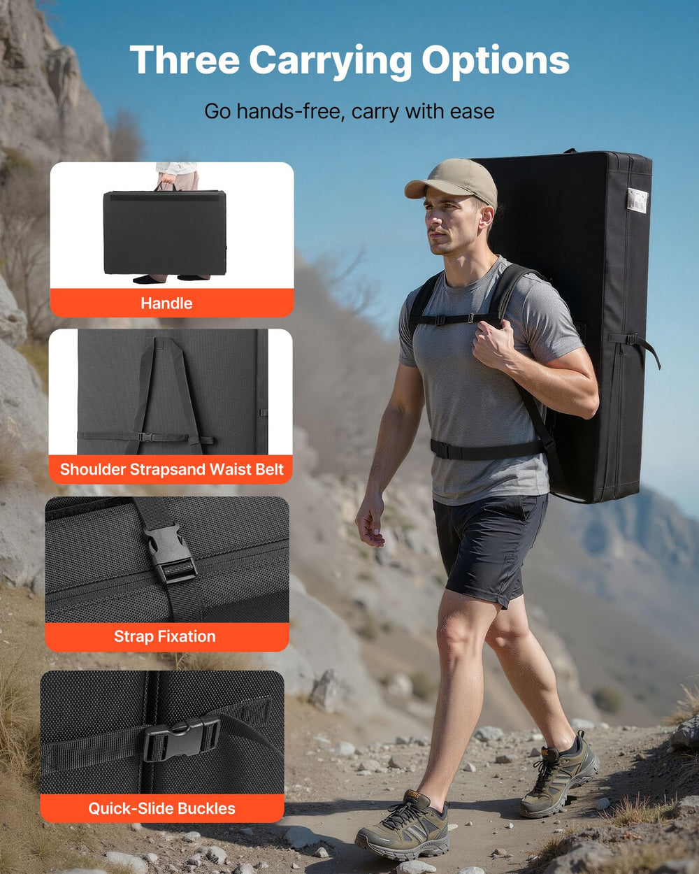 VEVOR crash pad folds compactly for easy storage