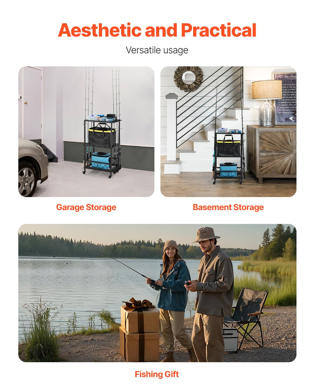 VEVOR brake-wheeled cart stays secure during loading and unloading.