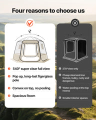 VEVOR bubble tent with dual windows provides adjustable ventilation and privacy.