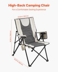 VEVOR camping chair with iron frame supports up to 260 lbs