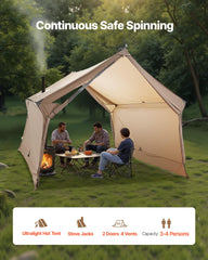 VEVOR hot tent lightweight packability supports easy trail transport