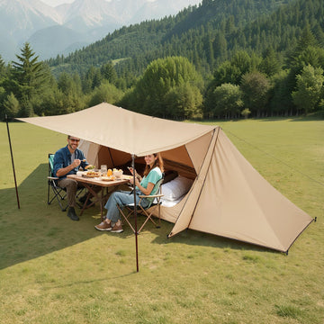 VEVOR Camping Hot Tent packable setup demonstrates portable shelter for hikers.