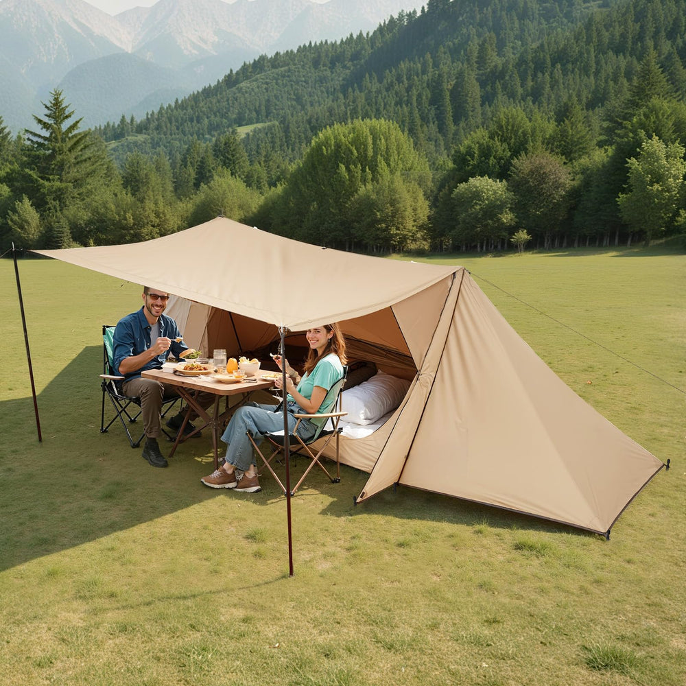 VEVOR Camping Hot Tent packable setup demonstrates portable shelter for hikers.
