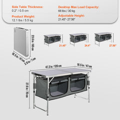 VEVOR Camping Kitchen Station side table for extra workspace.