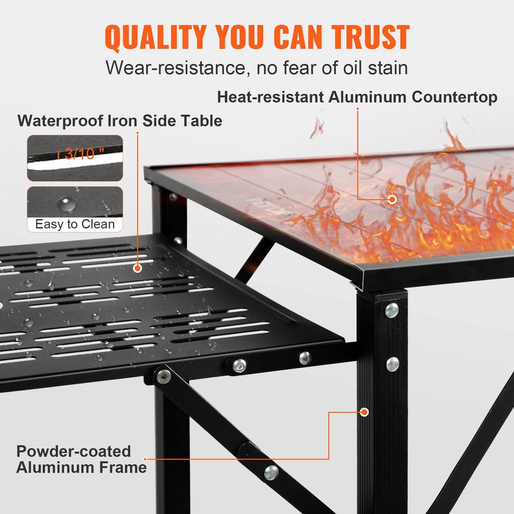 VEVOR quick-install cook station unfolds in seconds for easy setup.