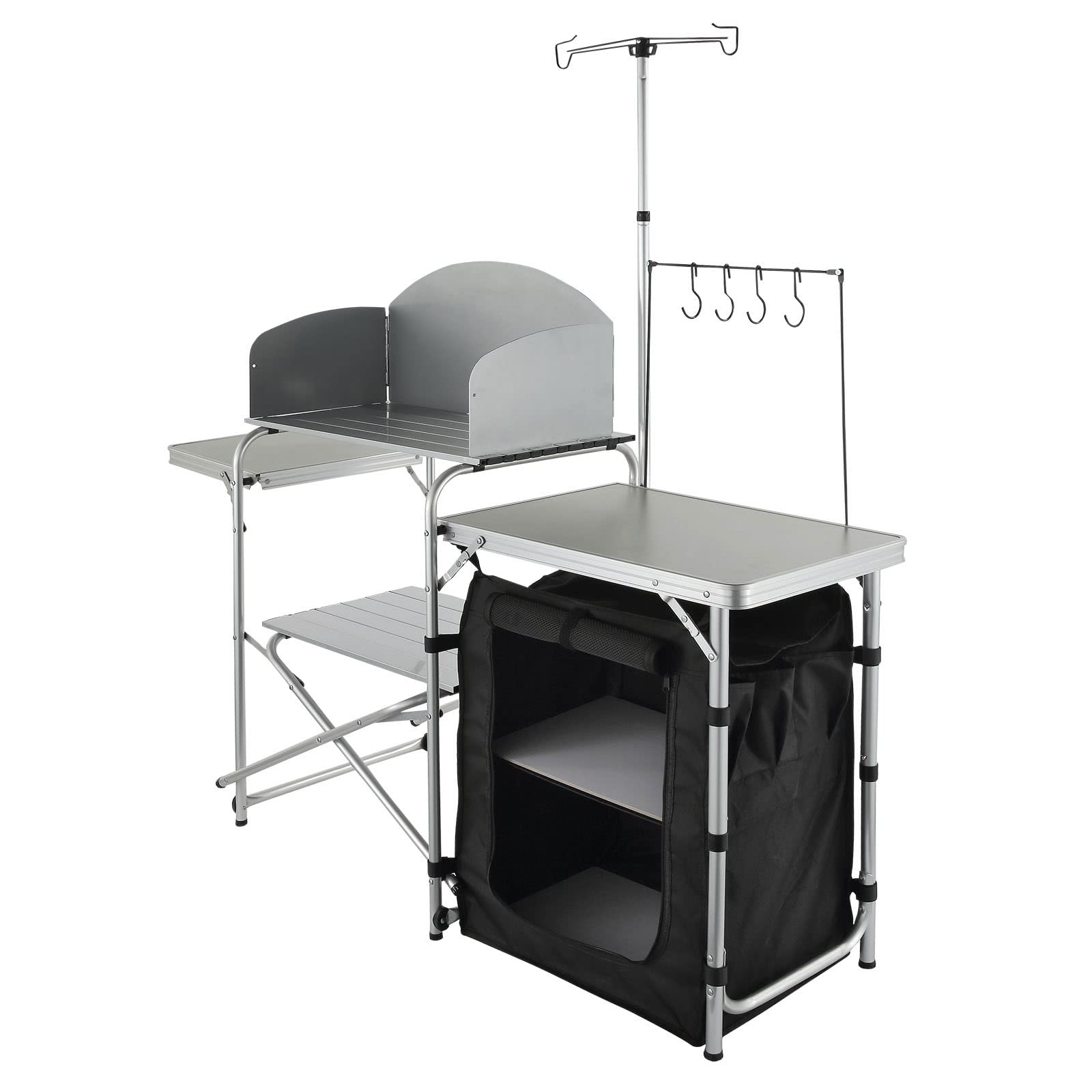VEVOR camping kitchen table durable aluminum frame and MDF countertop.