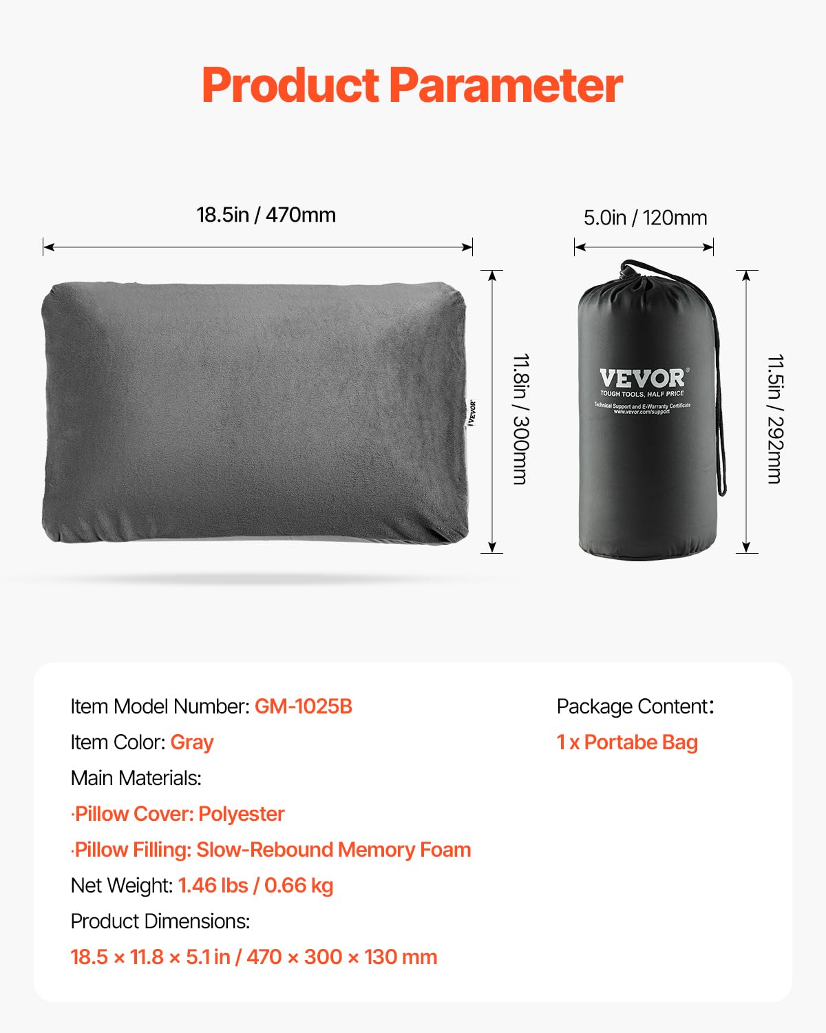 VEVOR storage bag protects and packs the pillow