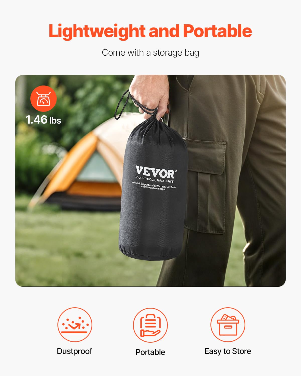 VEVOR washable cover keeps the pillow fresh on long trips