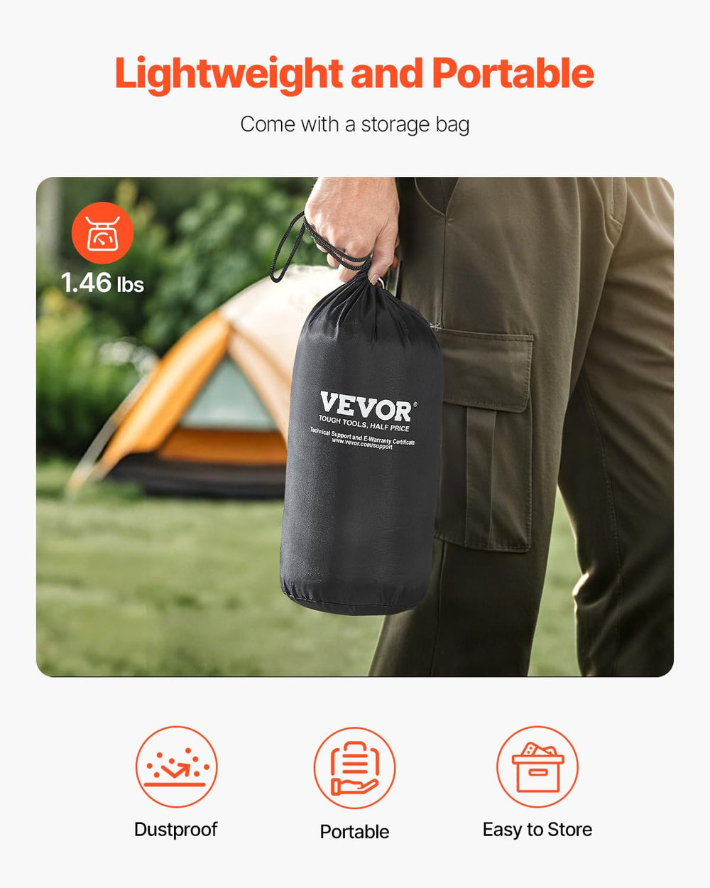 VEVOR washable cover keeps the pillow fresh on long trips