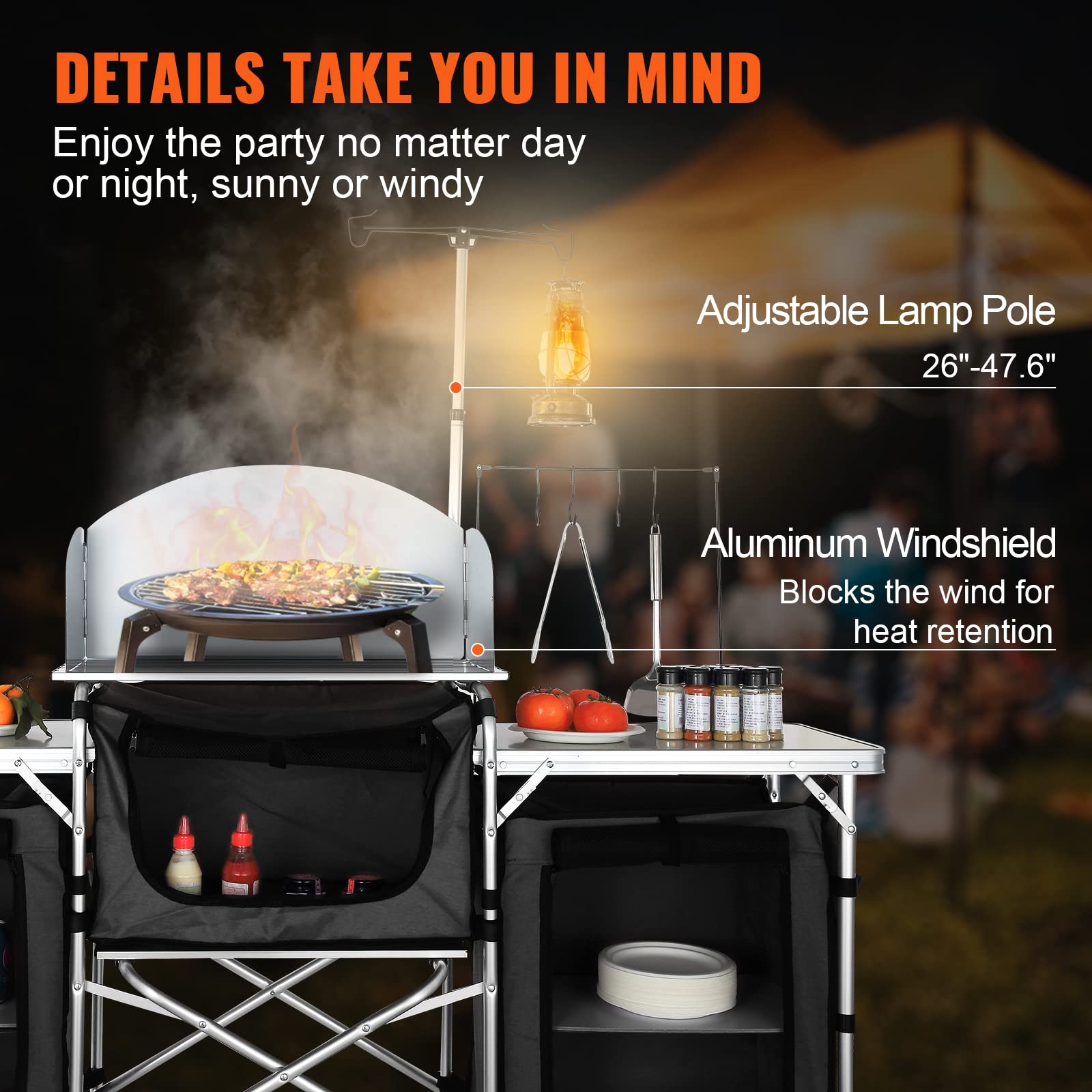 VEVOR camping table lamp stand for night illumination