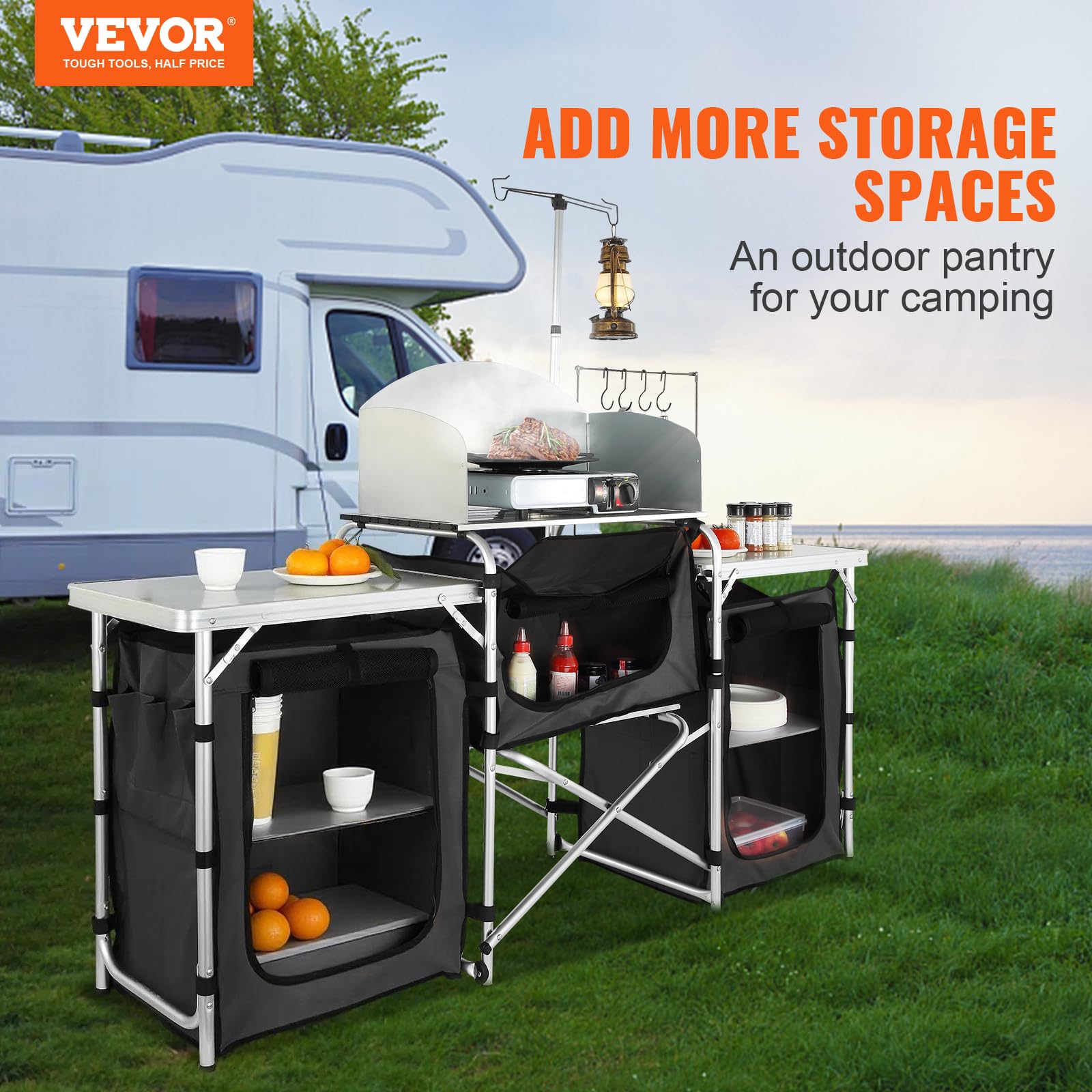 VEVOR folding kitchen table zippered storage bag for easy transport