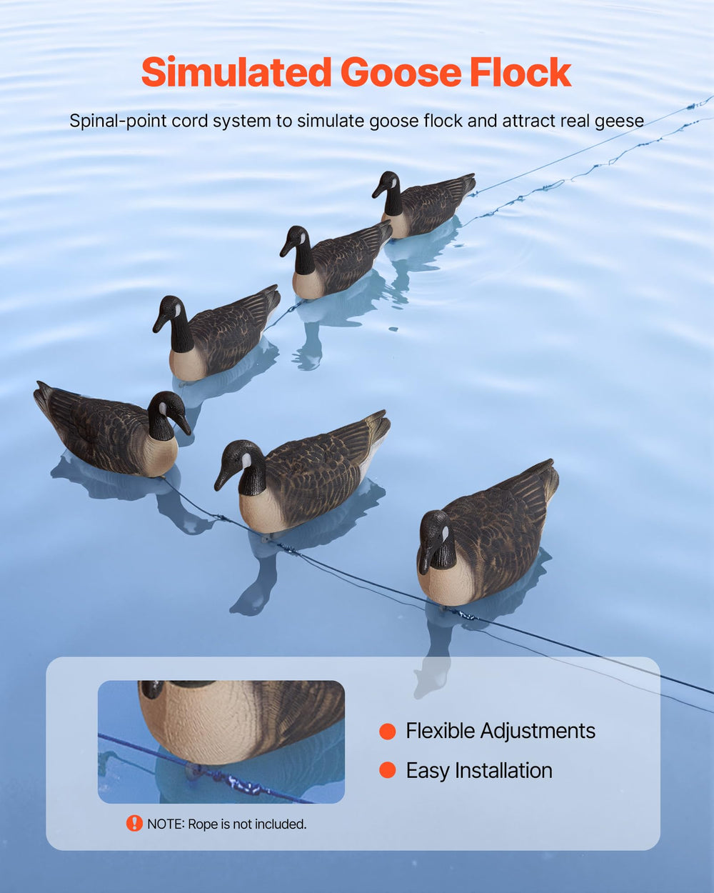 VEVOR goose decoy keel enables easy rope attachment and positioning