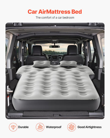 VEVOR car air mattress flocked surface for soft, cozy camping nights