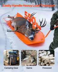 VEVOR Deer Drag Sled rope and handle close-up for secure towing
