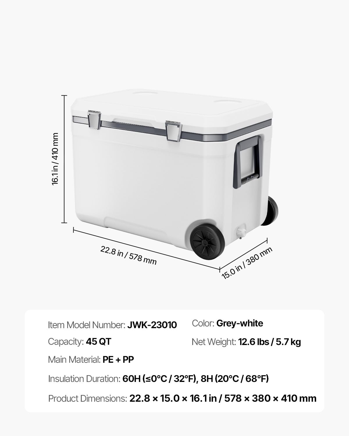 VEVOR built-in drain for melt water disposal