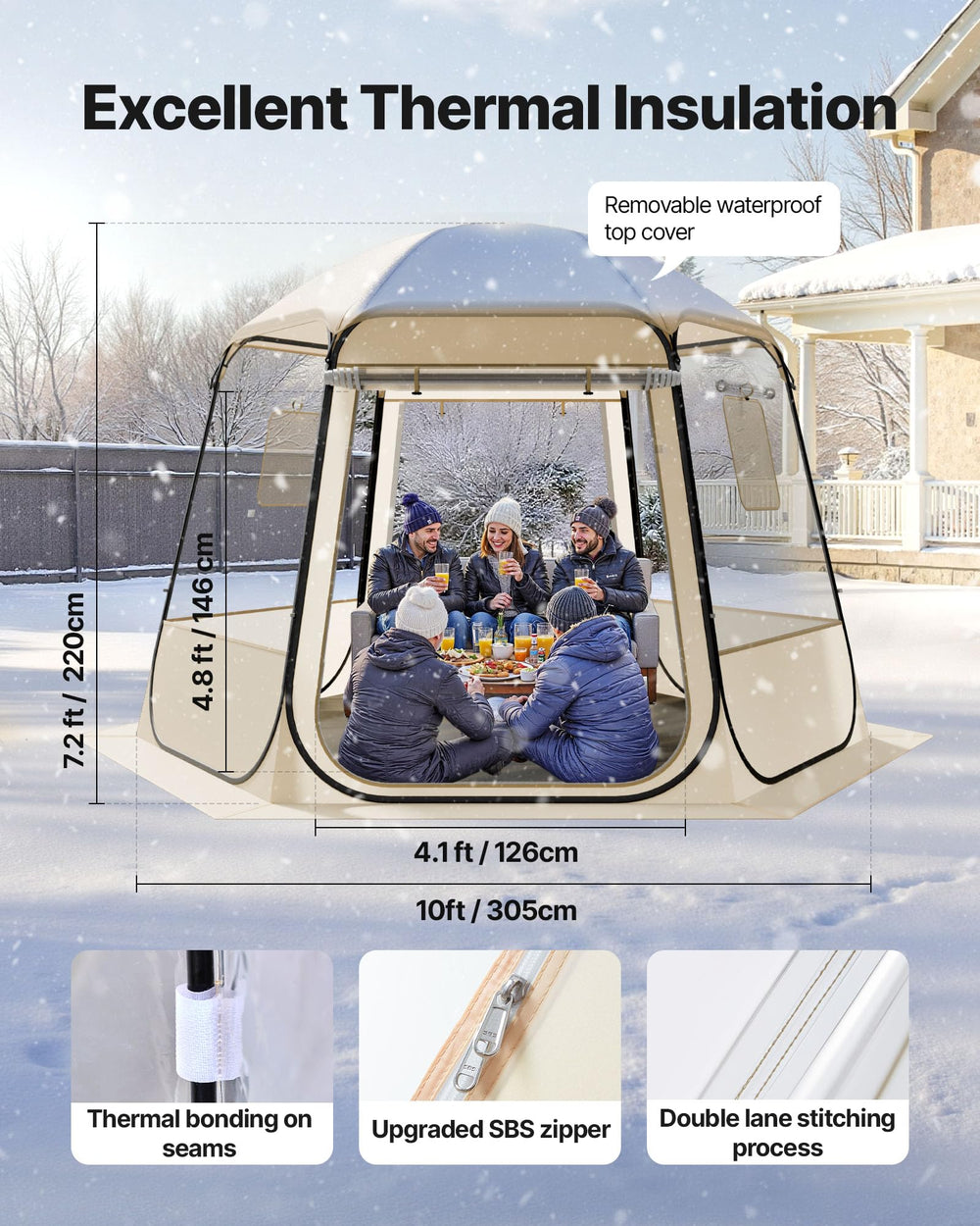 VEVOR tent with dual roll-up windows for ventilation and privacy