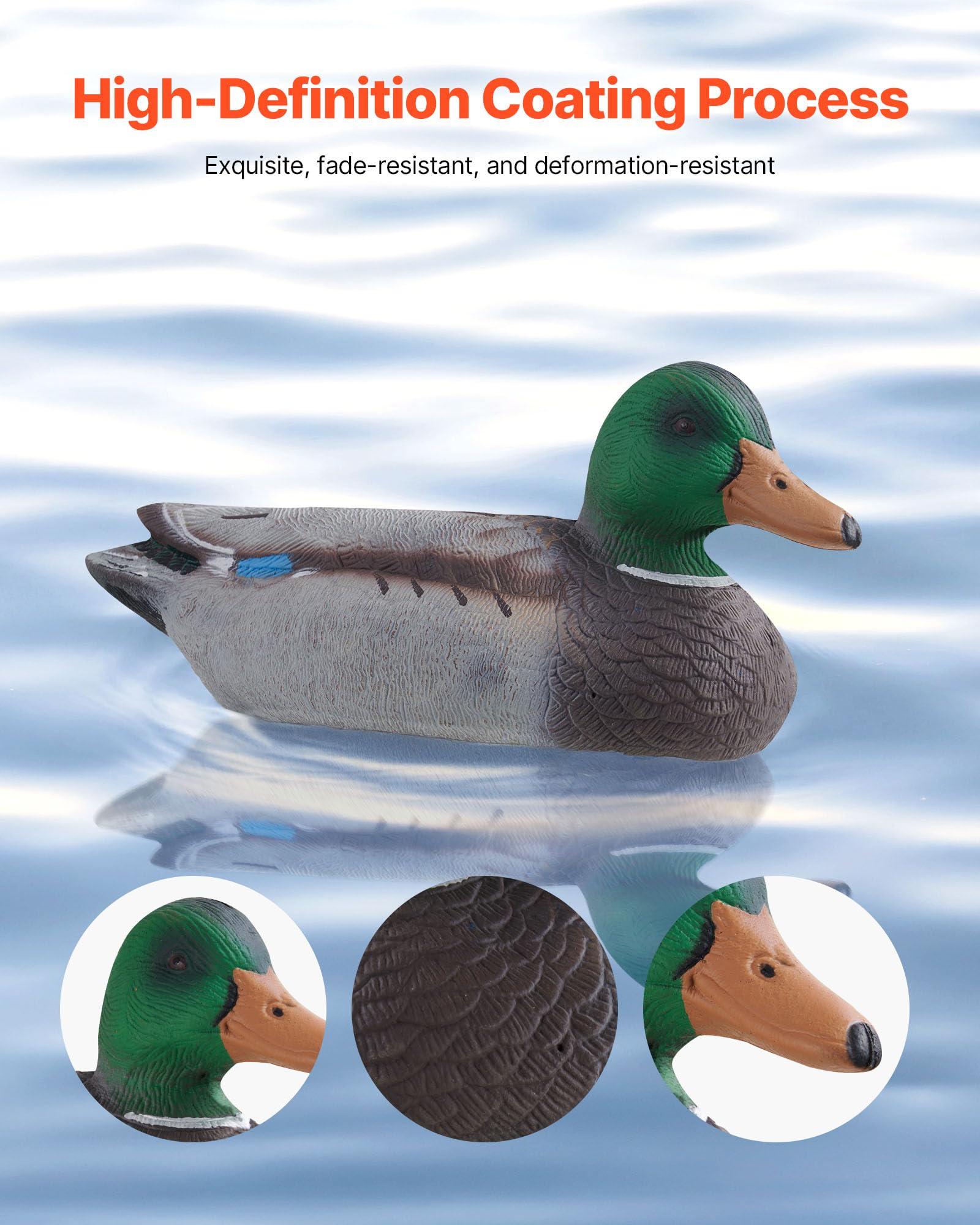 VEVOR Duck Decoys with hollow keel enabling easy rope attachment and motion control