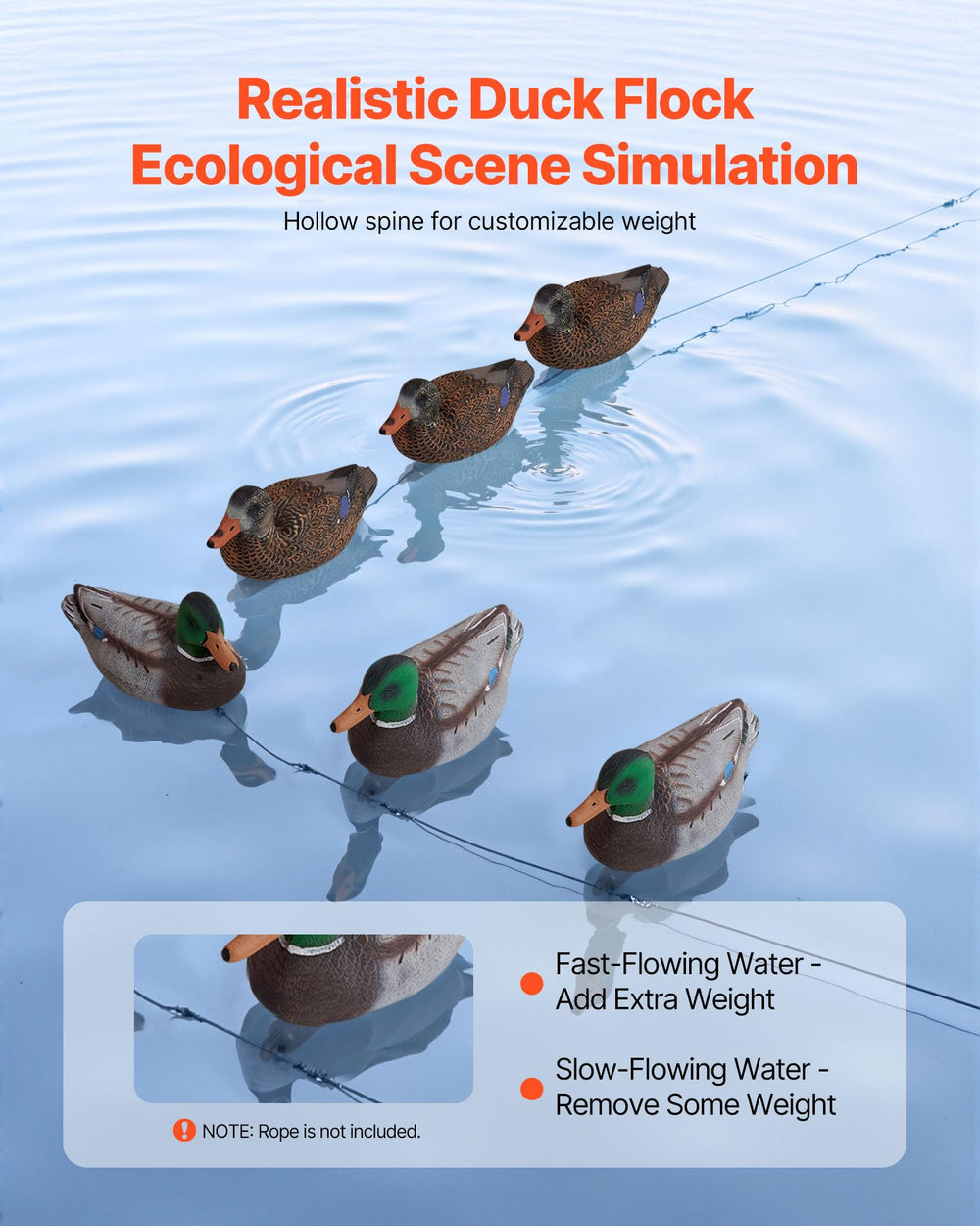 VEVOR Duck Decoys made from high density XPE material for durability and light weight