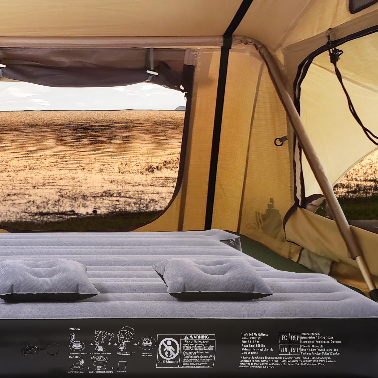 VEVOR durable bottom PVC layer adds stability and durability.