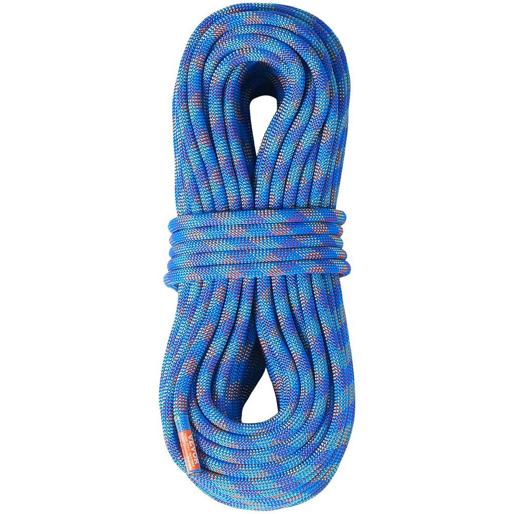 VEVOR blue dynamic rope, 40m, built for climbing with high tensile strength.