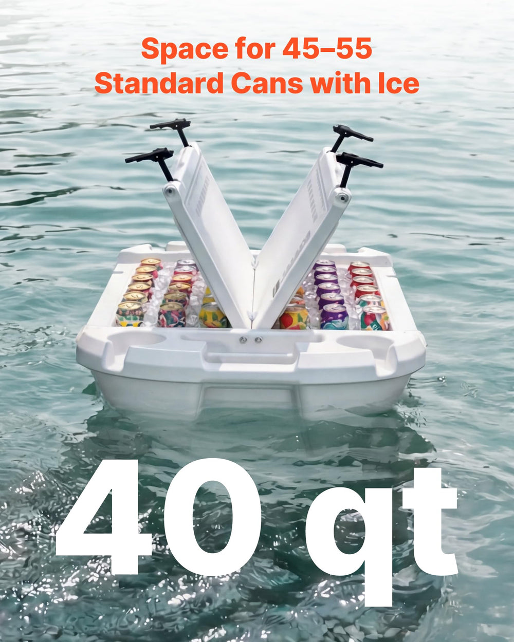 VEVOR cooler top reveals four cup holders for beverages on the move