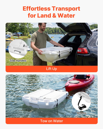 VEVOR 40 qt cooler is lightweight when empty for simple carrying