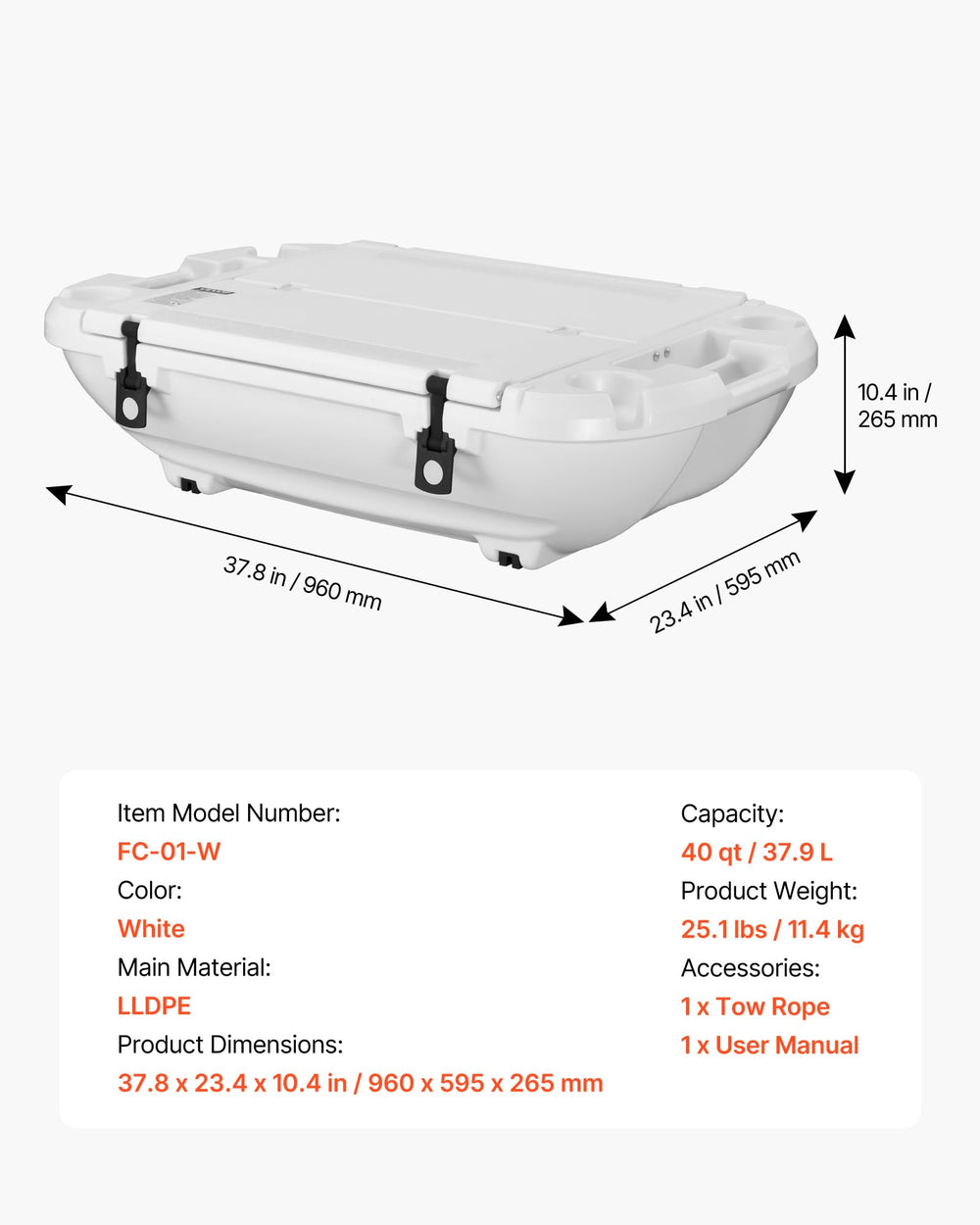 VEVOR floating cooler suited for both water and land adventures