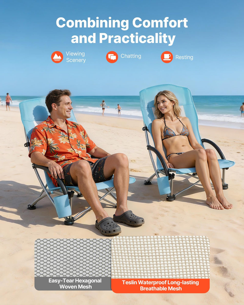 VEVOR chair ideal for beach, camping, and fishing setups