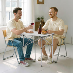 VEVOR folding camping table tucked in reinforced-handle bag for easy transport