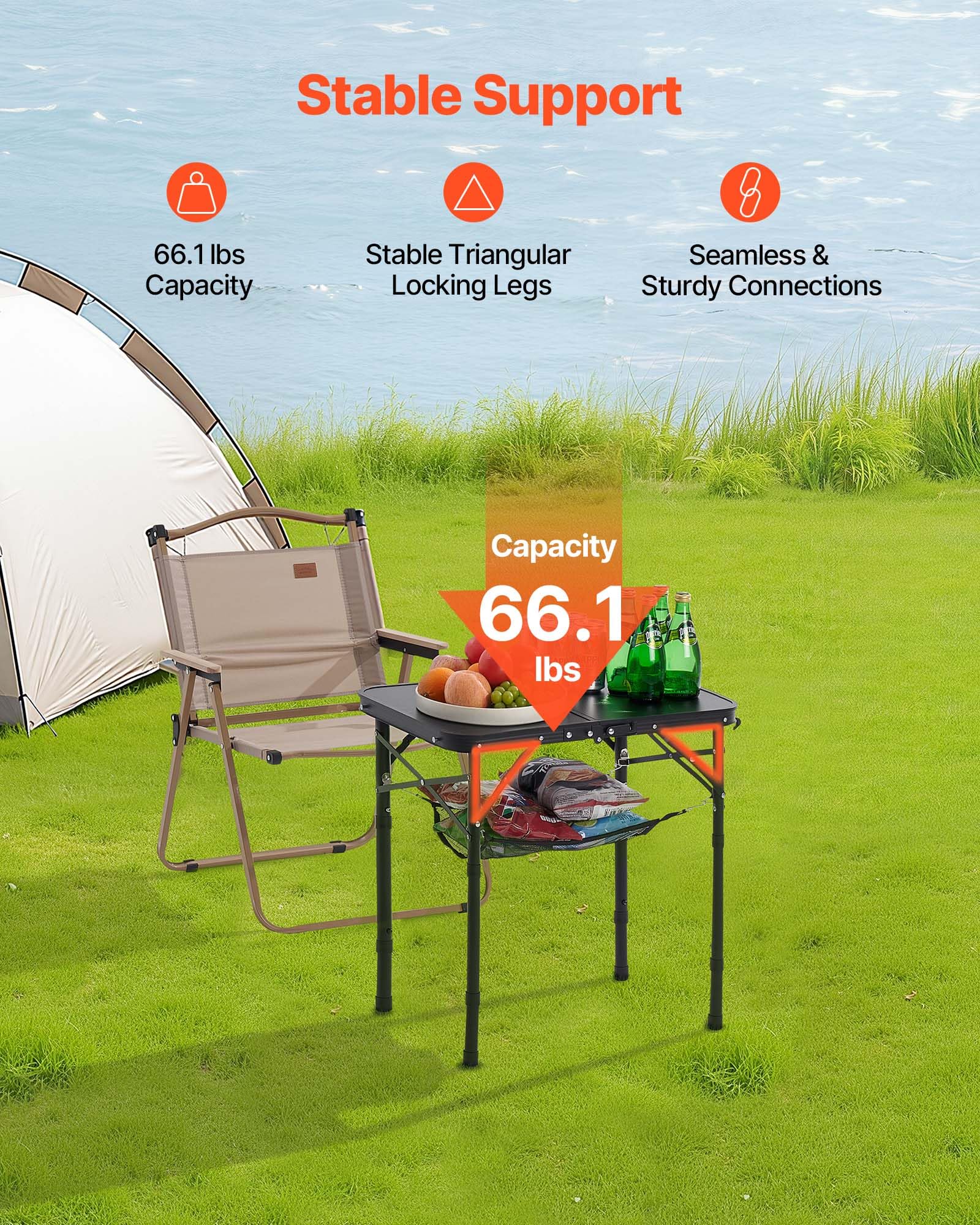 VEVOR foldable design stores compactly in a car trunk or closet.