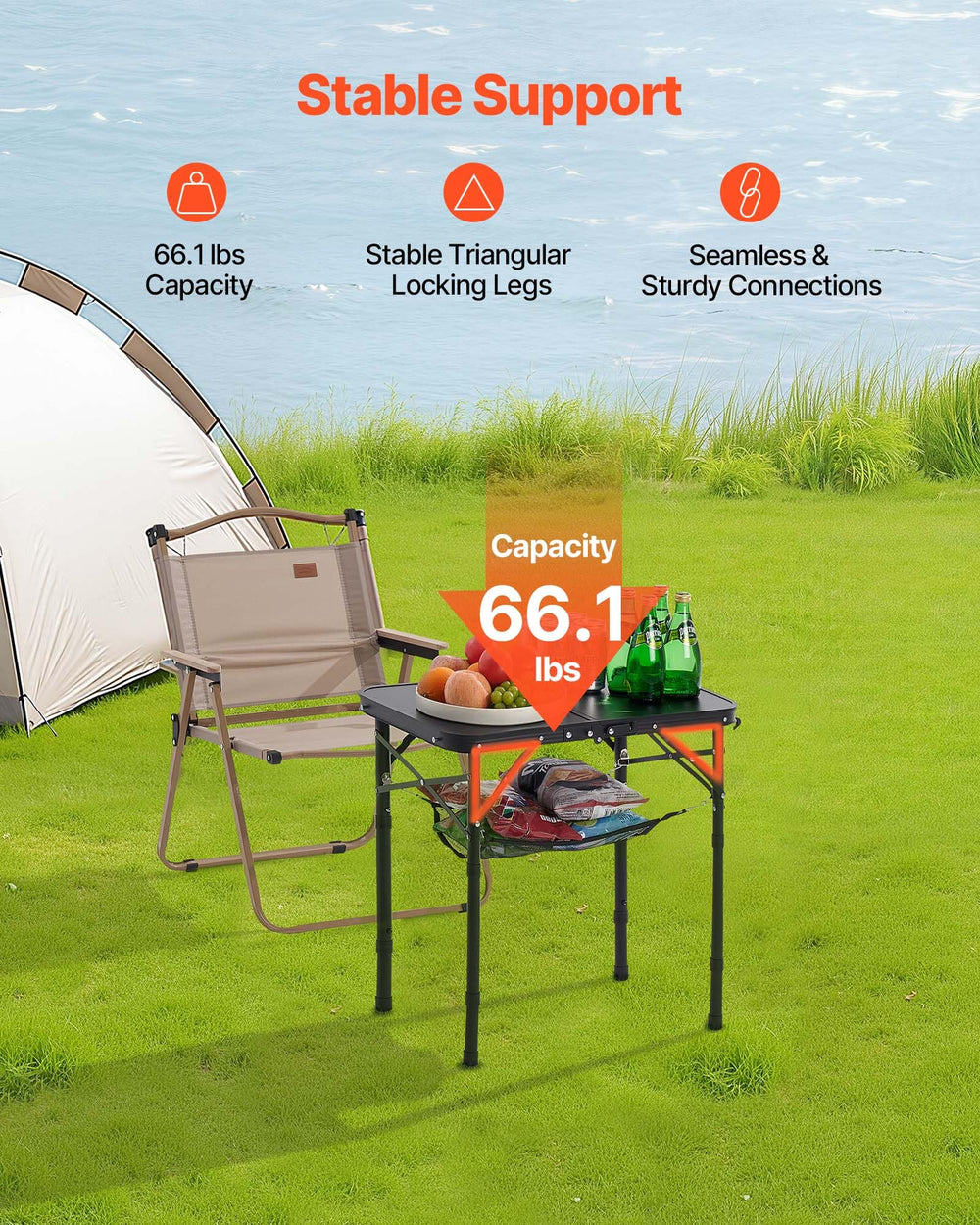 VEVOR foldable design stores compactly in a car trunk or closet.