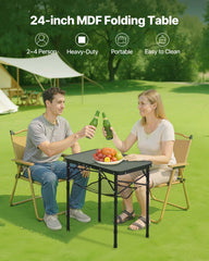 VEVOR folding camping table with built-in handle for easy transport.