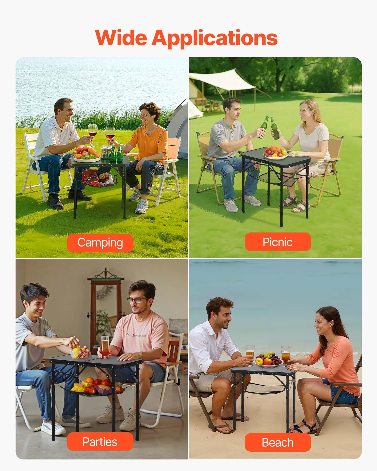 VEVOR laptop-use setup provides a portable workspace outdoors.