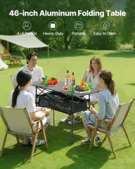 VEVOR folding camping table with sturdy cross structure prevents sagging during use.