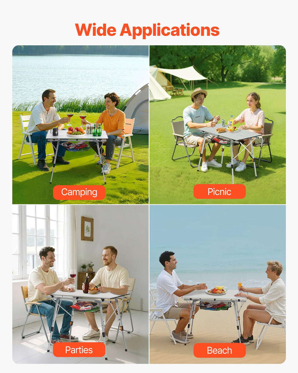 VEVOR surface resists scratches and cleans easily for outdoor use.