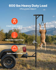 Hoist designed to mount on a 2-inch receiver for versatile vehicle use