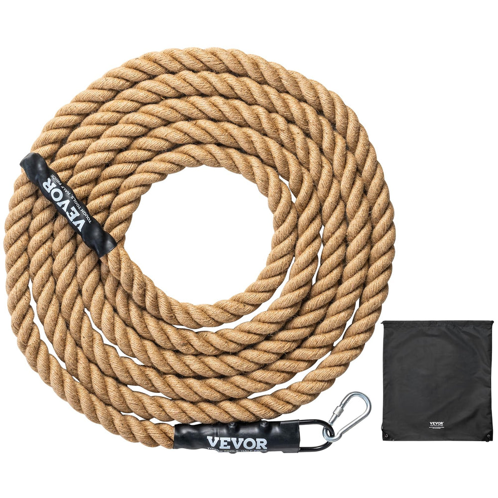 VEVOR gym climbing rope with ends and hooks for indoor setup