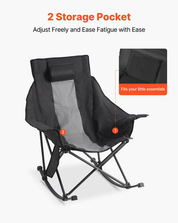 VEVOR heated camping chair padded armrests offer soft ergonomic support.