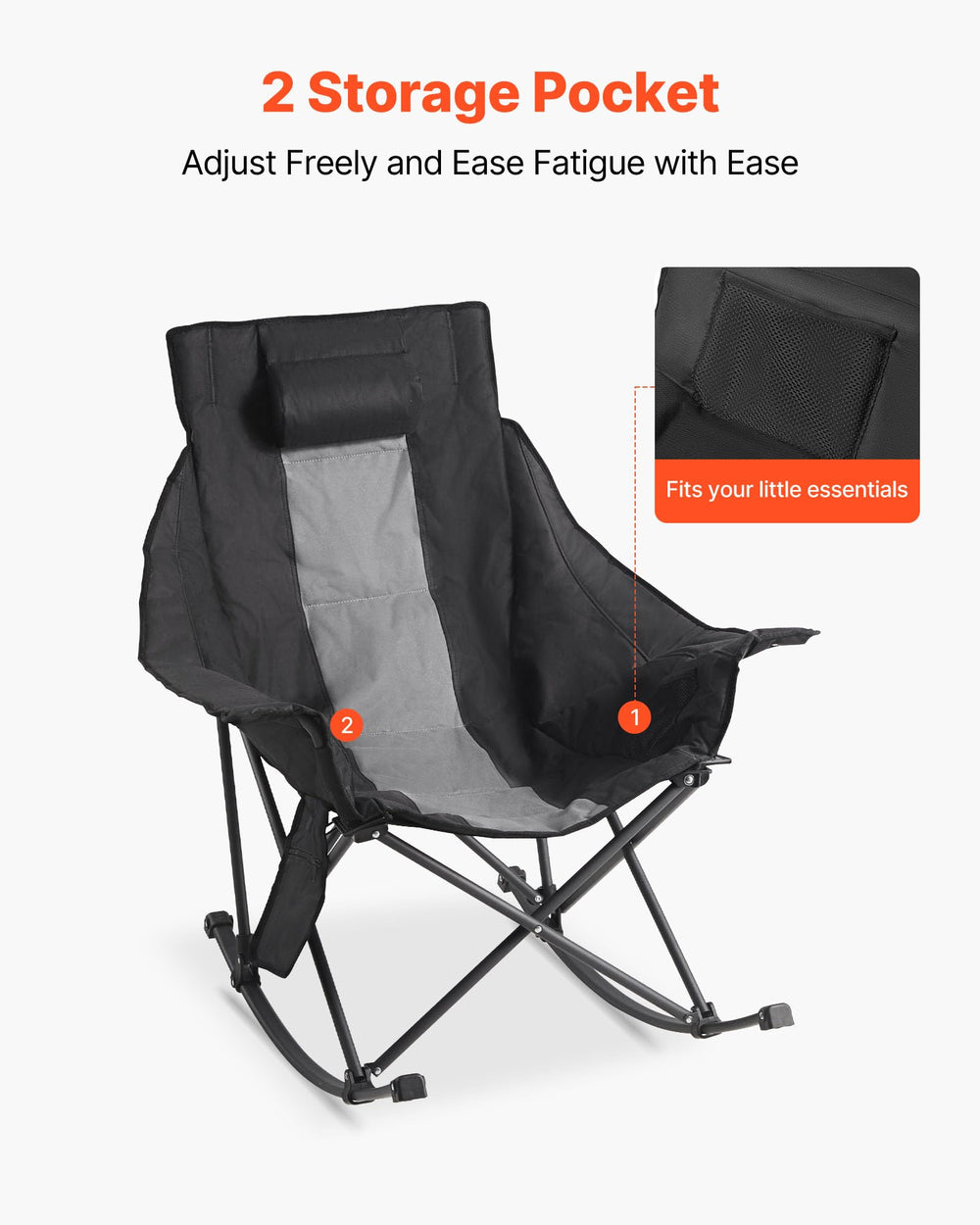 VEVOR heated camping chair padded armrests offer soft ergonomic support.