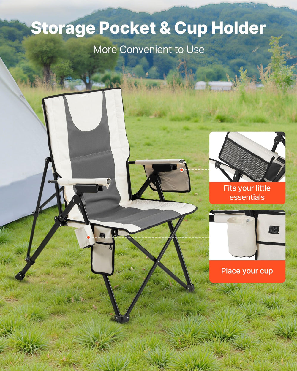 VEVOR heated camping chair portable beach use for seaside warmth