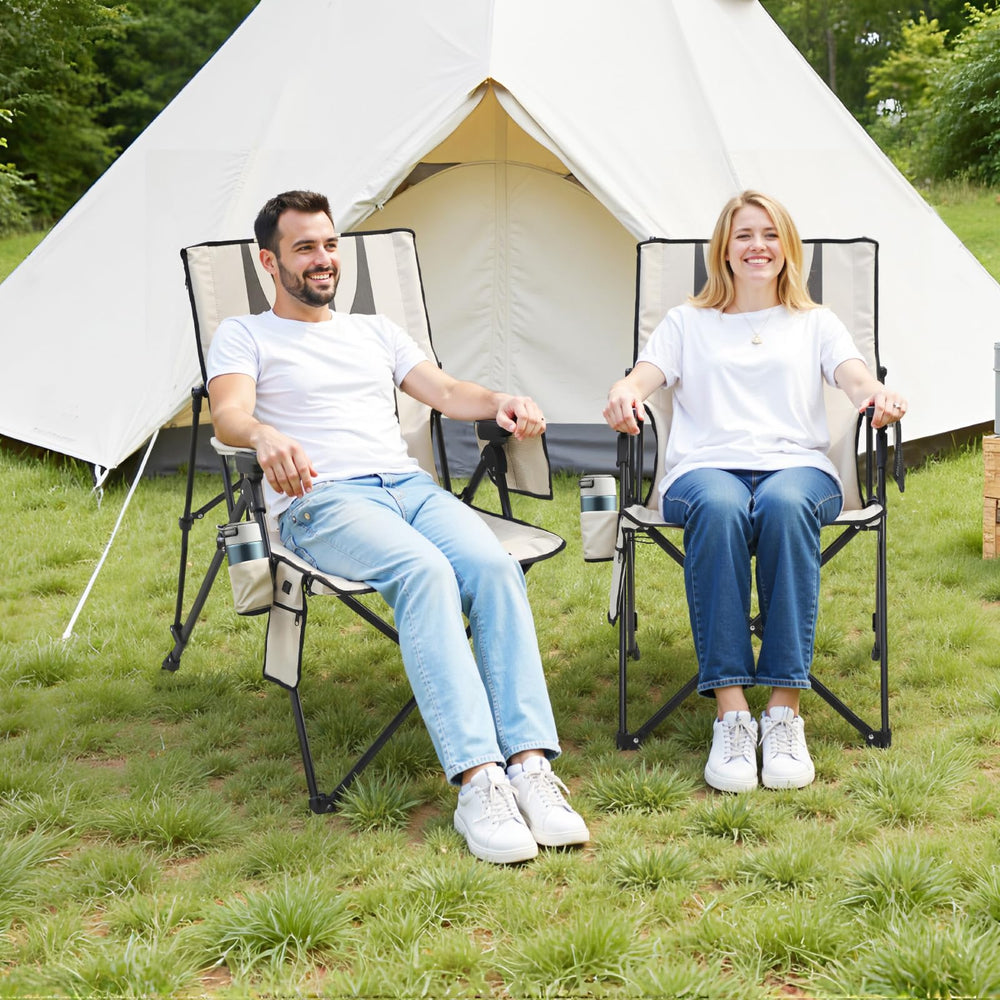 VEVOR heated camping chair side pocket and cupholder for easy reach