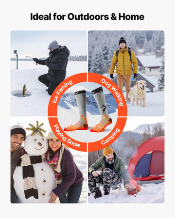 VEVOR Heated Socks deliver up to eight hours of warmth on low heat.