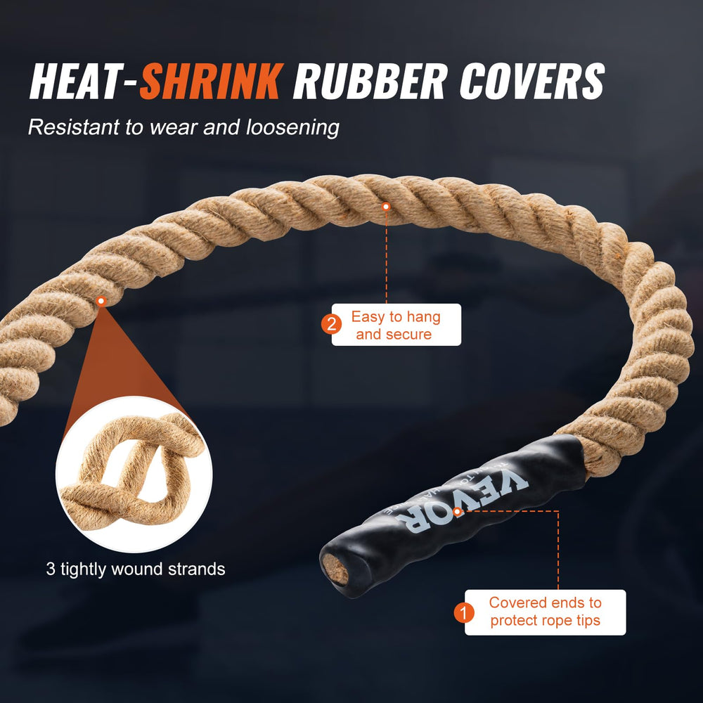 VEVOR heavy-duty hemp rope material emphasizes natural durability and grip