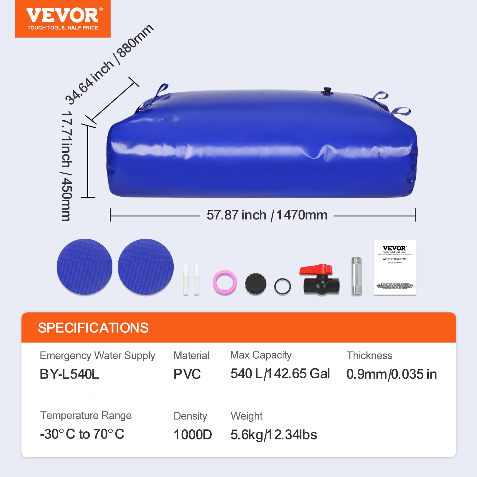 VEVOR reinforced seals ensure leak-free performance at high temperatures.