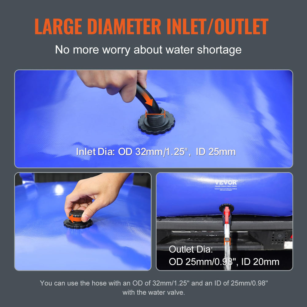 VEVOR hose sleeve outlet enables tool-free connection to standard hoses.